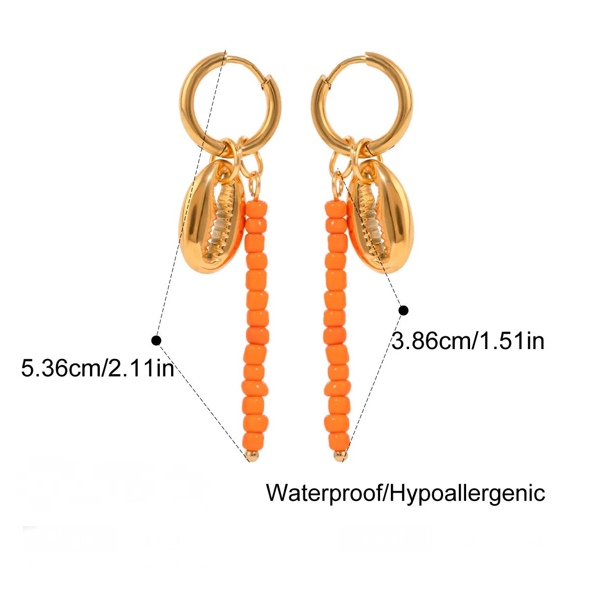 Orange Shell Earrings