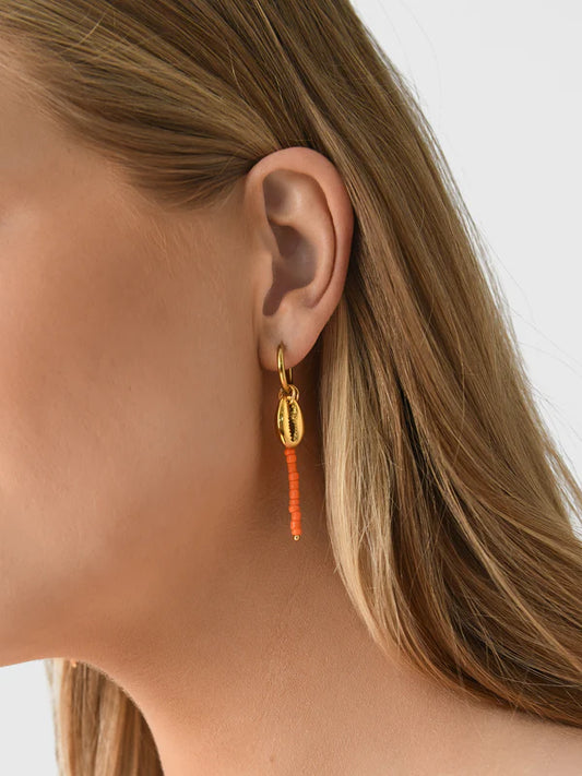 Orange Shell Earrings