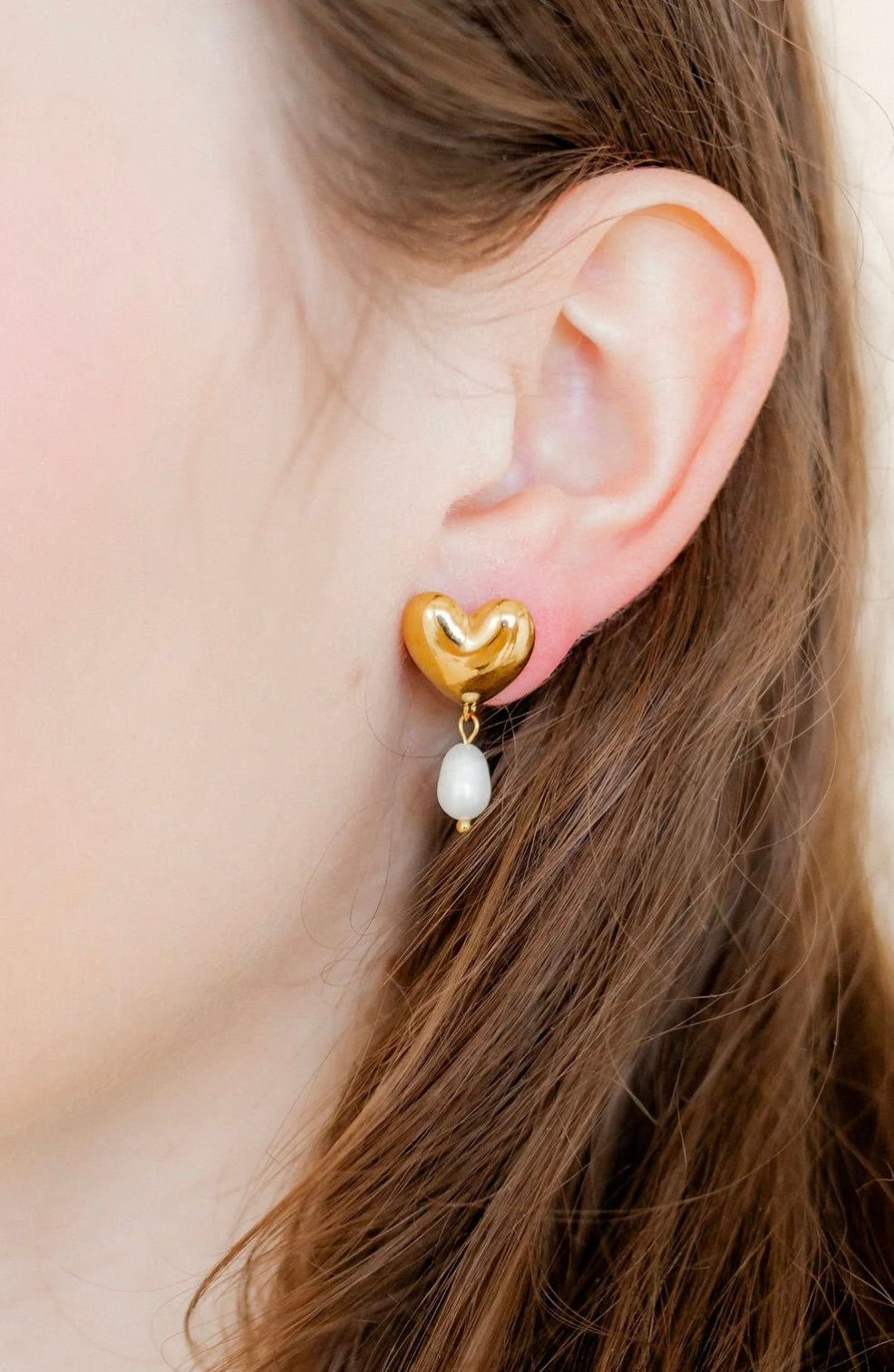 Heart Pearl Earrings