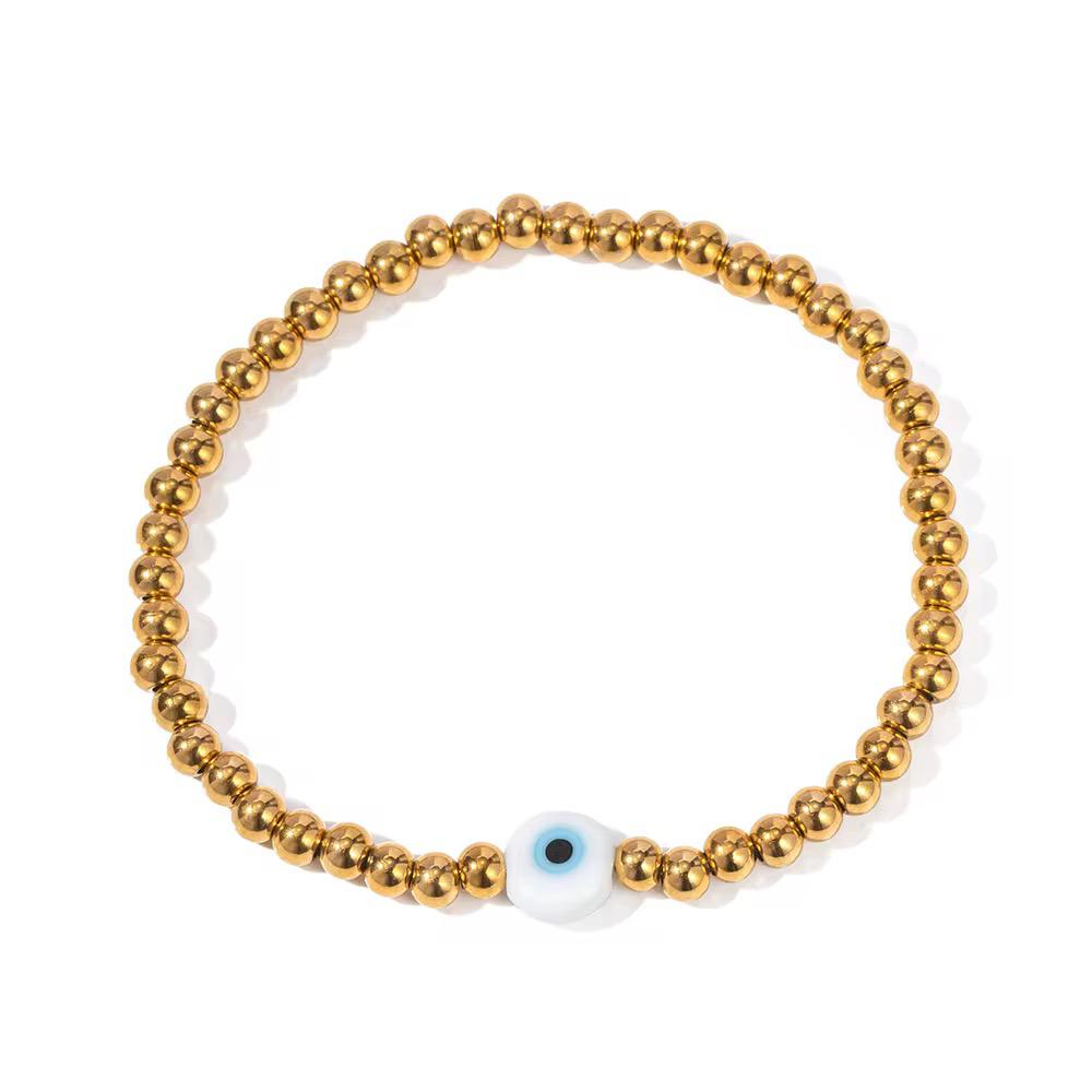 Evil Eye Golden Bead Bracelet