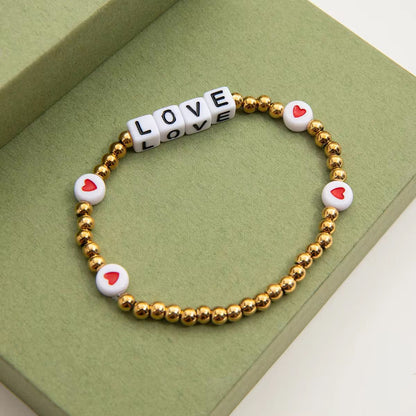 Love Golden Bead Bracelet