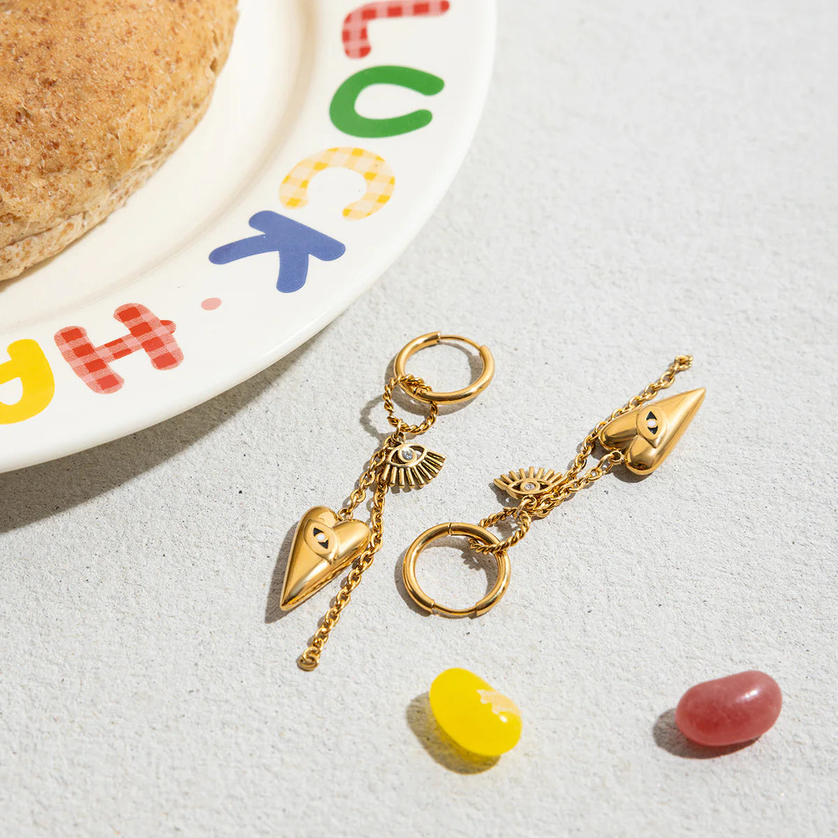 Eye Charms Drop Earrings