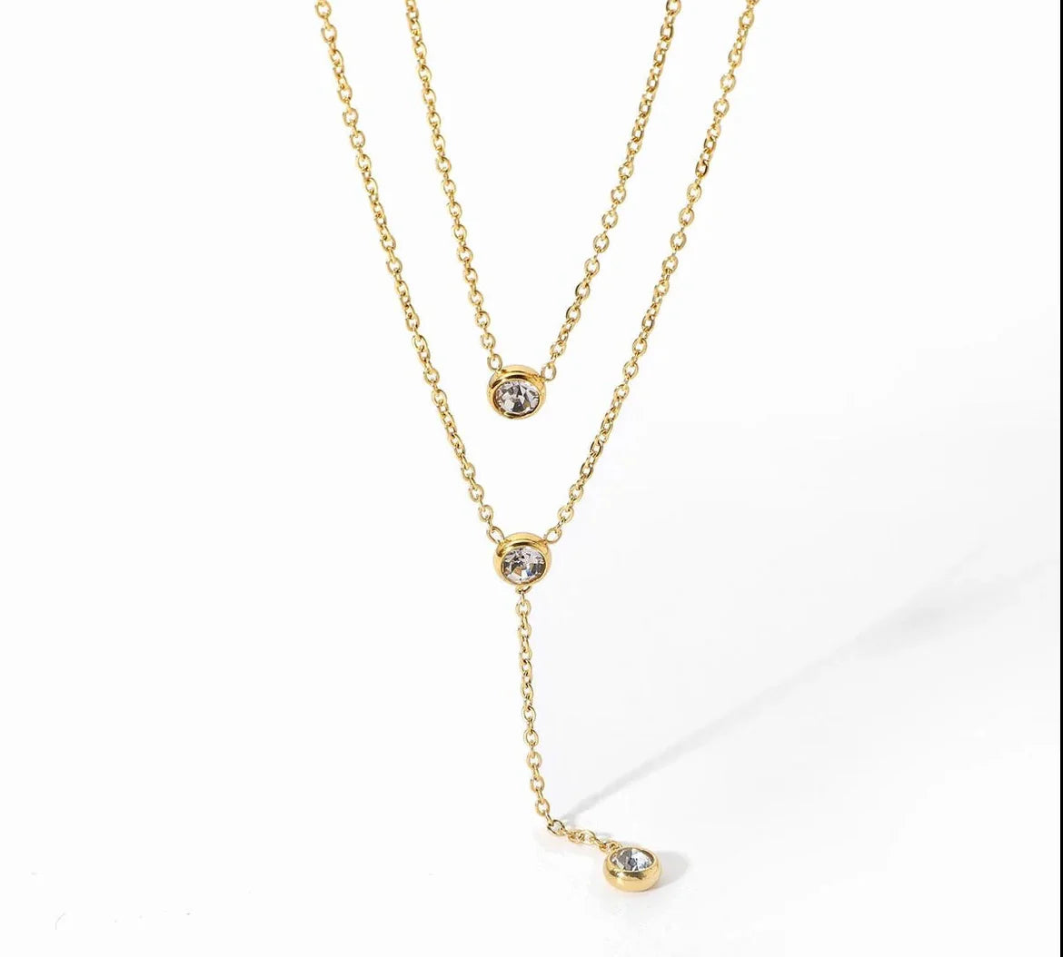 Minimal Drop Layered Necklace