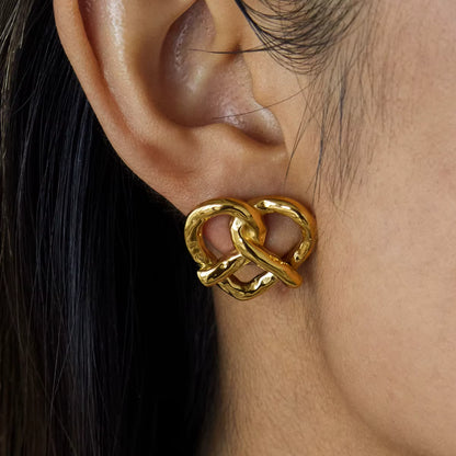 Pretzel Heart Earrings