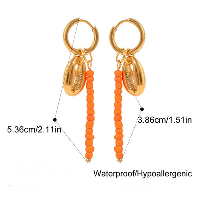 Orange Shell Earrings