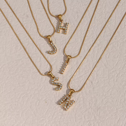 Initial Bling Necklace (Zirconia)