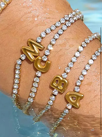 Initial Tennis Bracelet