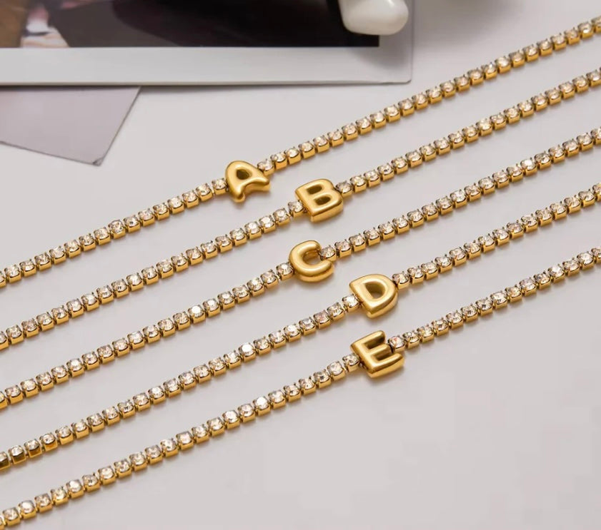 Initial Tennis Bracelet