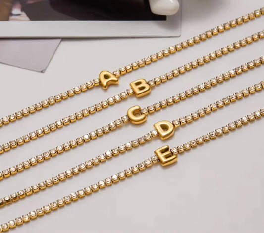 Initial Tennis Bracelet