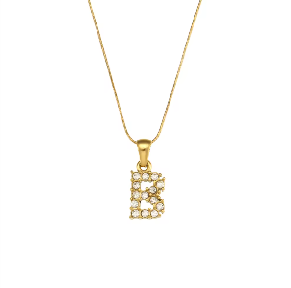 Initial Bling Necklace (Zirconia)