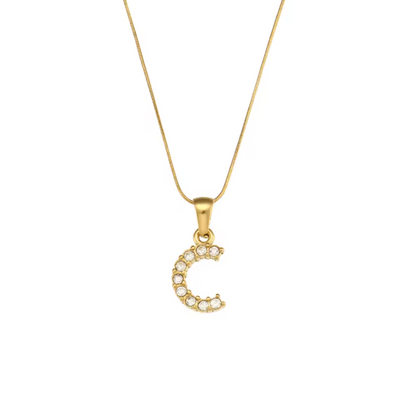 Initial Bling Necklace (Zirconia)