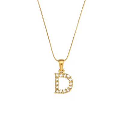 Initial Bling Necklace (Zirconia)