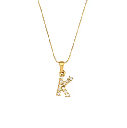 Initial Bling Necklace (Zirconia)