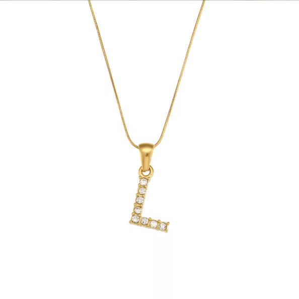 Initial Bling Necklace (Zirconia)