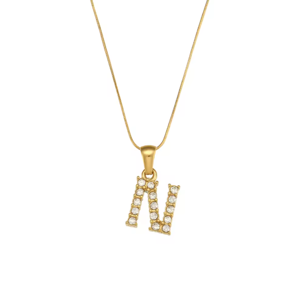 Initial Bling Necklace (Zirconia)