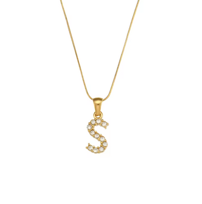 Initial Bling Necklace (Zirconia)
