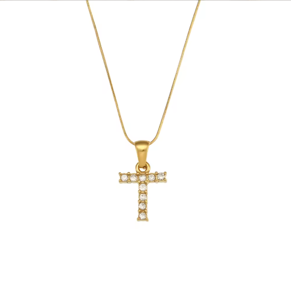 Initial Bling Necklace (Zirconia)