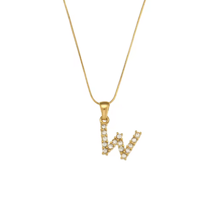 Initial Bling Necklace (Zirconia)