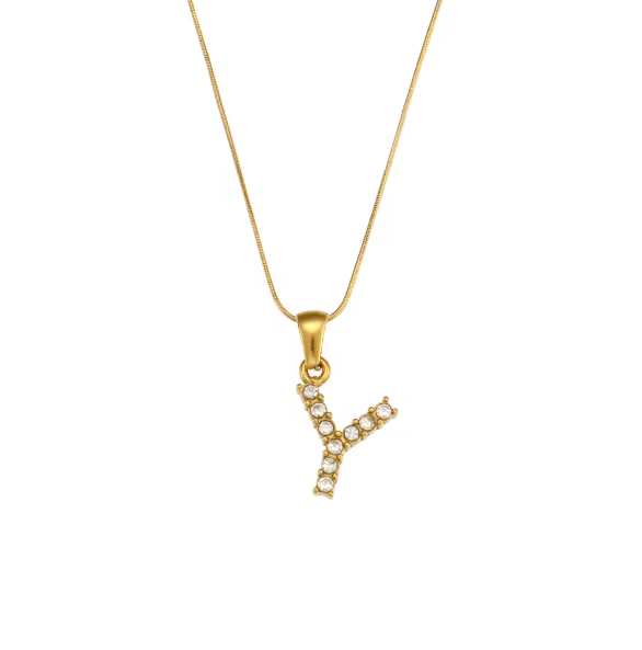 Initial Bling Necklace (Zirconia)