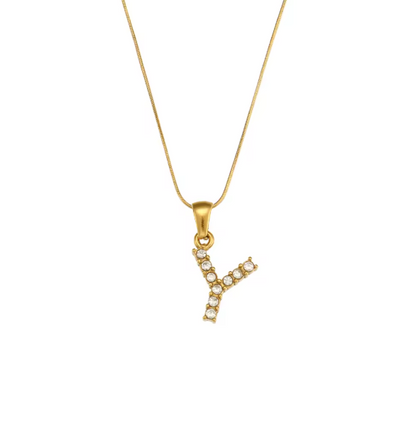 Initial Bling Necklace (Zirconia)