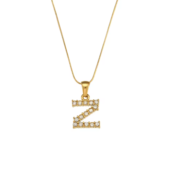 Initial Bling Necklace (Zirconia)