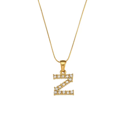 Initial Bling Necklace (Zirconia)