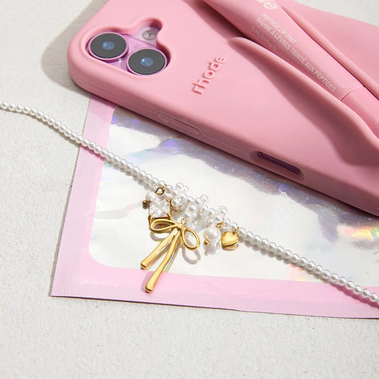 Pearl Bow Charm Necklace